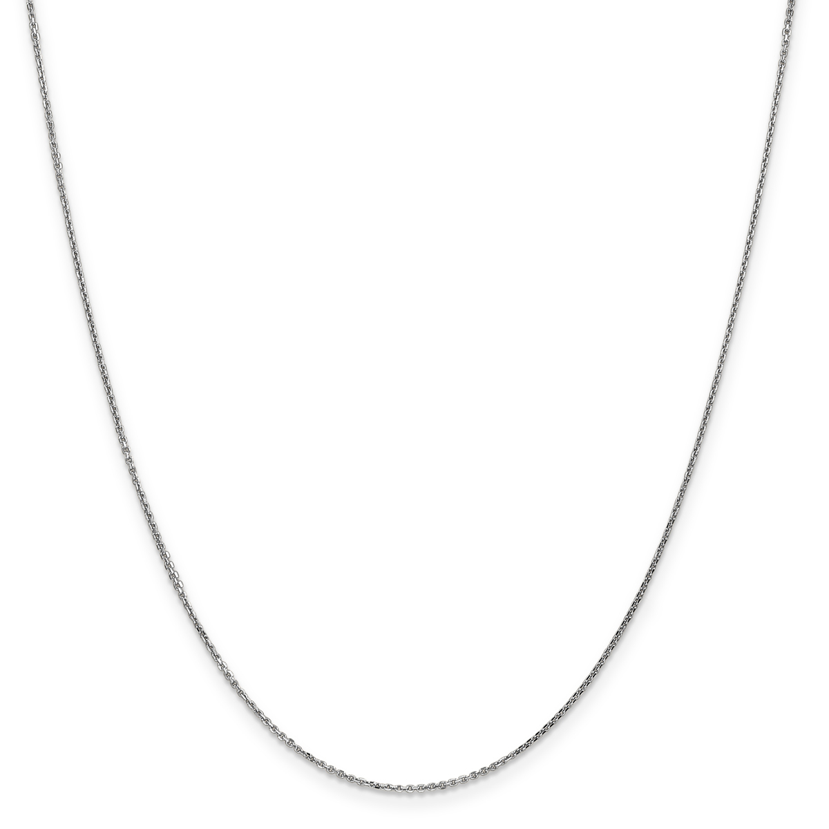 Unisex Gold Classics(tm) .95mm. White Gold Diamond Cut Necklace