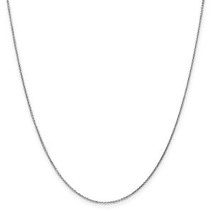 Unisex Gold Classics(tm) .95mm. White Gold Diamond Cut Necklace