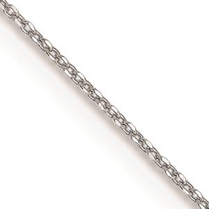 Unisex Gold Classics(tm) .6mm. White Gold Diamond Cut 14in. Necklace