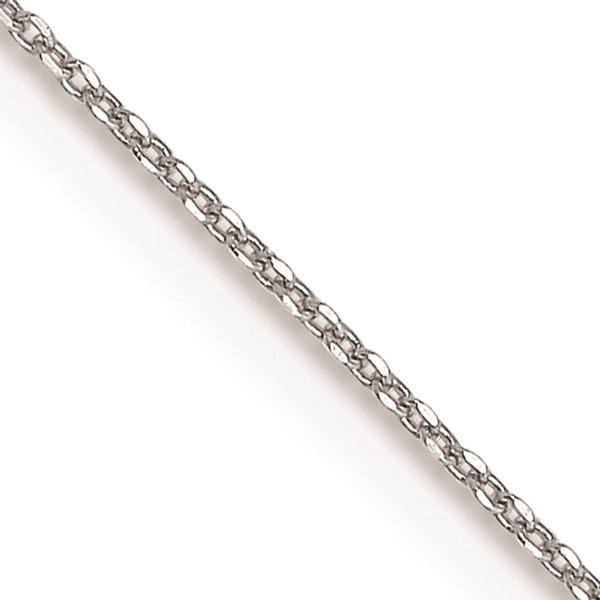 Unisex Gold Classics(tm) .6mm. White Gold Diamond Cut 14in. Necklace