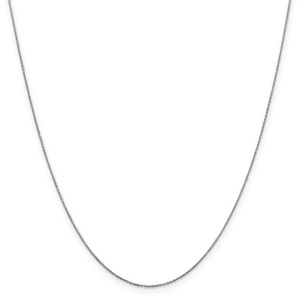 Unisex Gold Classics(tm) .6mm. White Gold Diamond Cut Cable Necklace