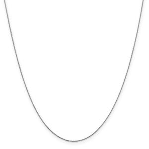 Unisex Gold Classics(tm) .6mm. White Gold Diamond Cut Cable Necklace