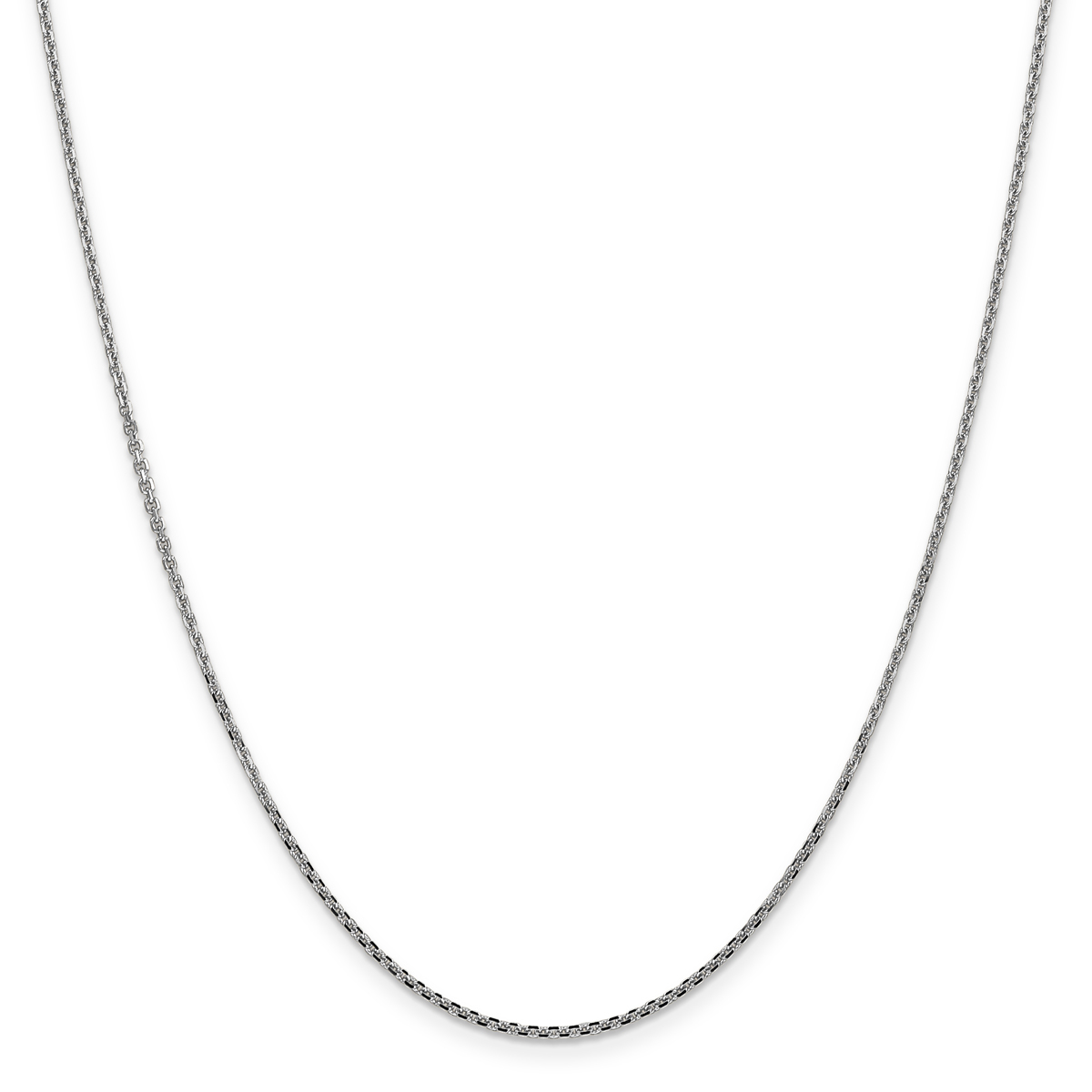 Unisex Gold Classics(tm) 1.45mm. White Gold Diamond Cut Necklace
