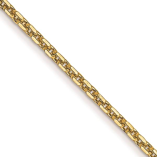 Unisex Gold Classics(tm).95mm.14kt. Diamond Cut Cable 14in. Necklace