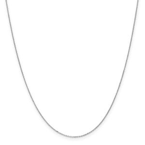 Unisex Gold Classics(tm) .8mm. 14kt. White Gold Diamond Cut Necklace