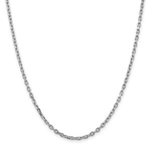 Gold Classics(tm) 3mm. White Gold Diamond Cut Cable Necklace