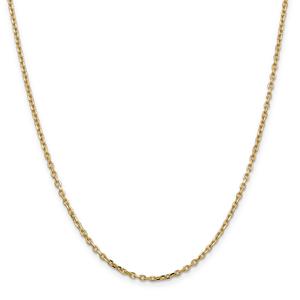 Gold Classics(tm) 2.2mm. 14kt. Diamond Cut Cable Chain Necklace