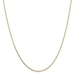 Gold Classics(tm) .7mm. Box Chain Necklace with Spring Ring