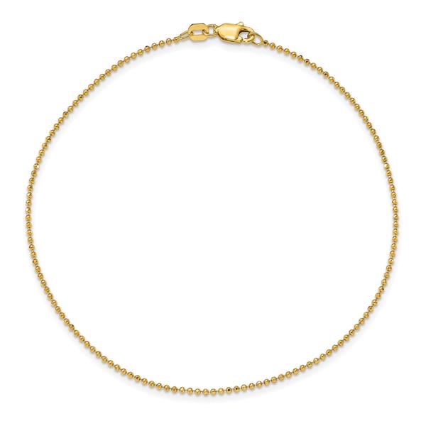 Unisex Gold Classics(tm) 1.2mm. Diamond Cut Beaded 14in. Necklace alternate view