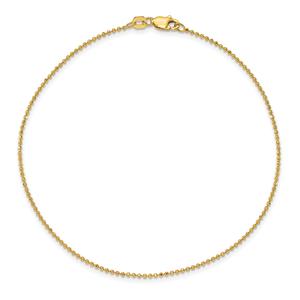 Unisex Gold Classics(tm) 1.2mm. Diamond Cut Beaded 14in. Necklace alternate view