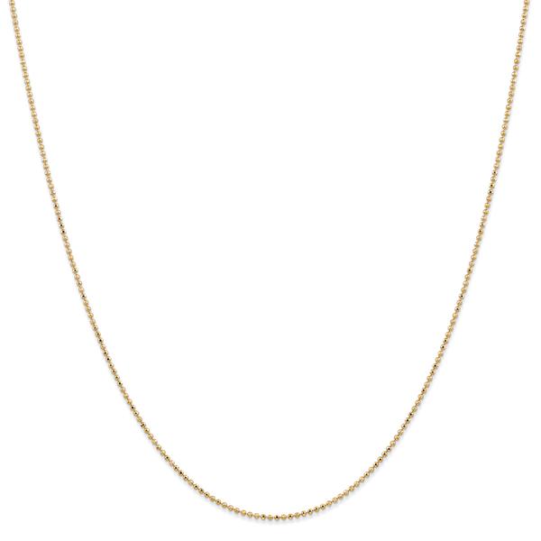 Gold Classics(tm) 1.2mm. Diamond Cut Beaded Chain Necklace
