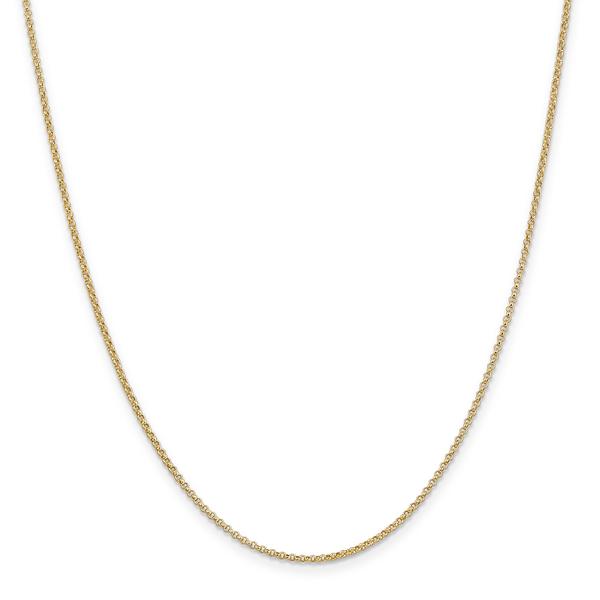 Unisex Gold Classics(tm) 1.55mm.14kt. Gold Solid Rolo Chain Necklace