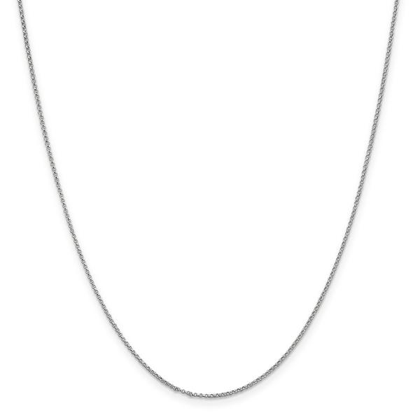Unisex Gold Classics(tm) 1.15mm.14kt. White Gold Solid Rolo Necklace