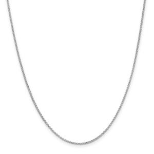 Unisex Gold Classics(tm) 1.55mm.14kt. White Gold Solid Rolo Necklace