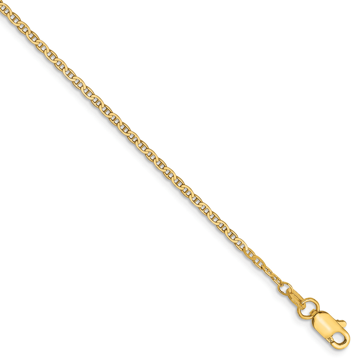 Unisex Gold Classics(tm) 1.5mm. Lightweight Anchor 14in. Necklace