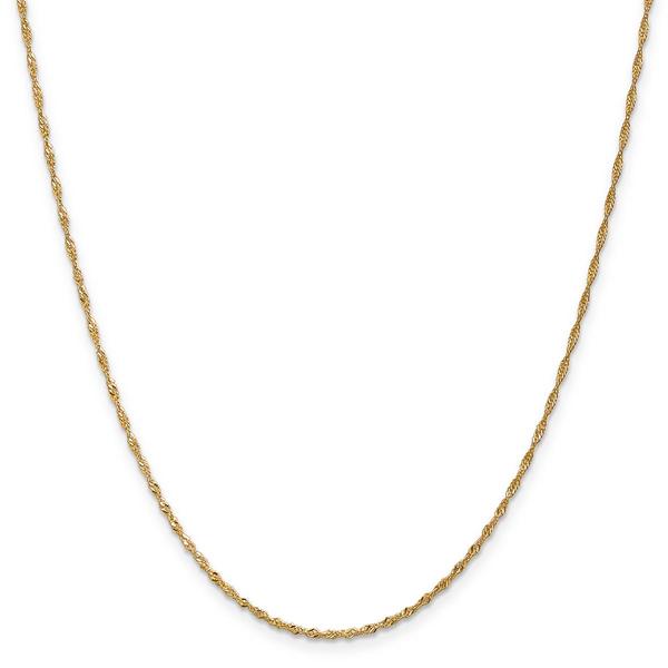 Unisex Gold Classics(tm) 1.4mm. 14kt. Singapore Chain 14in. Necklace alternate view