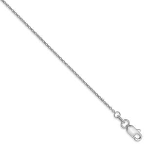 Unisex Gold Classics(tm) 1mm. 14kt. White Gold Cable 14in. Necklace alternate view