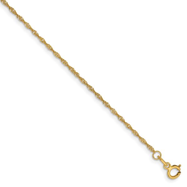 Unisex Gold Classics(tm)1.10mm. 14kt. Singapore Chain 14in. Necklace alternate view