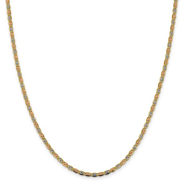 Gold Classics(tm) 2.75mm. 14kt. Tri-Color Valentino Necklace