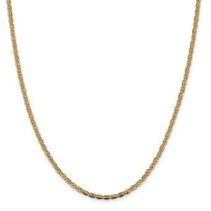 Gold Classics(tm) 2.75mm. 14kt. Tri-Color Valentino Necklace
