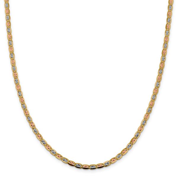 Unisex Gold Classics(tm) 3.8mm. 14kt. Tri-Color Valentino Necklace