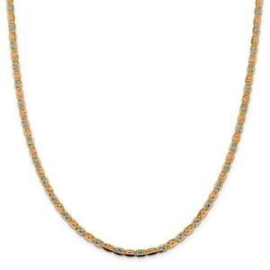 Unisex Gold Classics(tm) 3.8mm. 14kt. Tri-Color Valentino Necklace