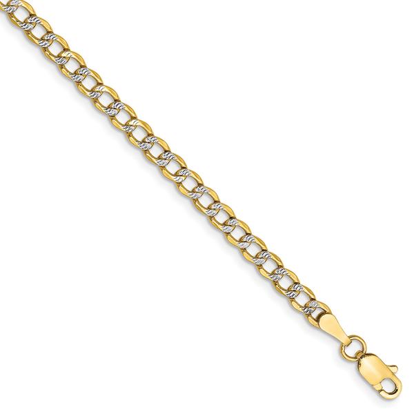 Gold Classics(tm) 3.4mm. 14kt. Semi Solid Pave Curb Necklace alternate view