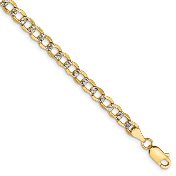 Mens Gold Classics(tm) 4.3mm. 14kt. Semi Solid Pave Curb Necklace alternate view