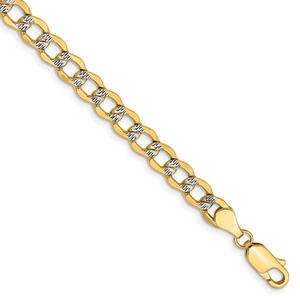 Gold Classics(tm) 5.2mm. 14kt. Semi Solid Pave Curb Necklace alternate view