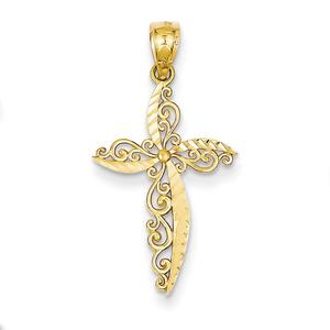 Gold Classics(tm) 14kt. Yellow Gold Scroll Cross Pendant