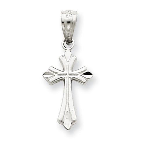 Gold Classics(tm) 14kt. White Gold Budded Cross Charm