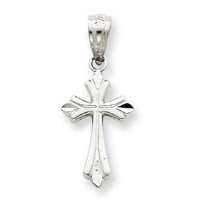 Gold Classics(tm) 14kt. White Gold Budded Cross Charm