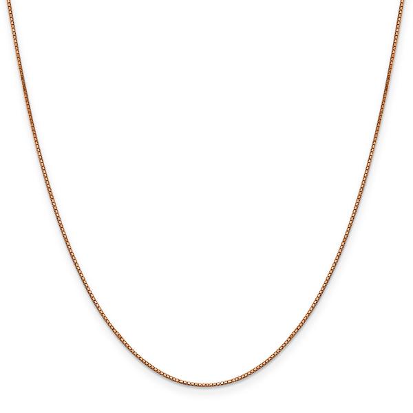 Gold Classics(tm) .9mm. Rose Gold Box Link Chain Necklace