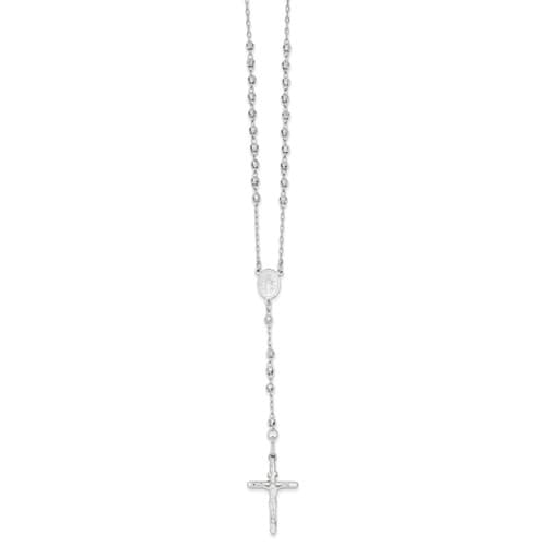 Gold Classics(tm) 14kt. White Gold Beaded Rosary Y-Necklace