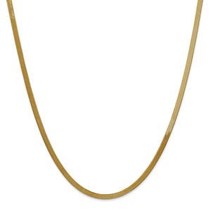 Mens Gold Classics(tm) 3.0mm. 14kt. Silky Herringbone Chain Necklace