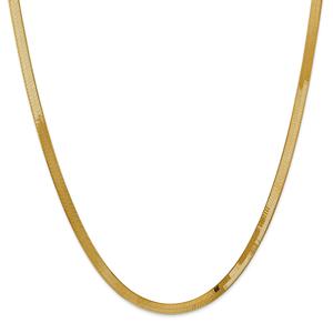 Unisex Gold Classics(tm)4.0mm.14kt. Silky Herringbone Chain Necklace