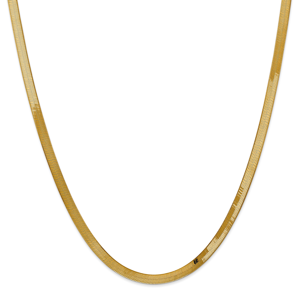 Mens Gold Classics(tm) 4.0mm. 14kt. Silky Herringbone Chain Necklace
