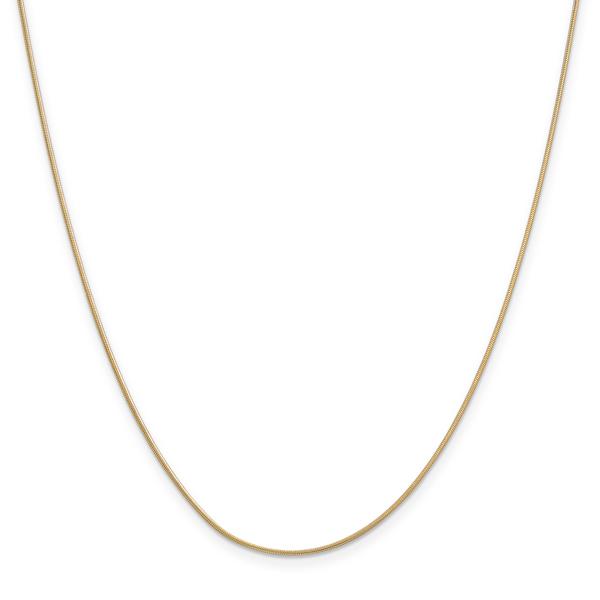 Unisex Gold Classics(tm).90mm. 14kt. Gold Round Snake Chain Necklace