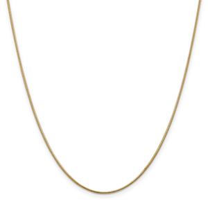 Unisex Gold Classics(tm)1.1mm. 14kt. Gold Round Snake Chain Necklace