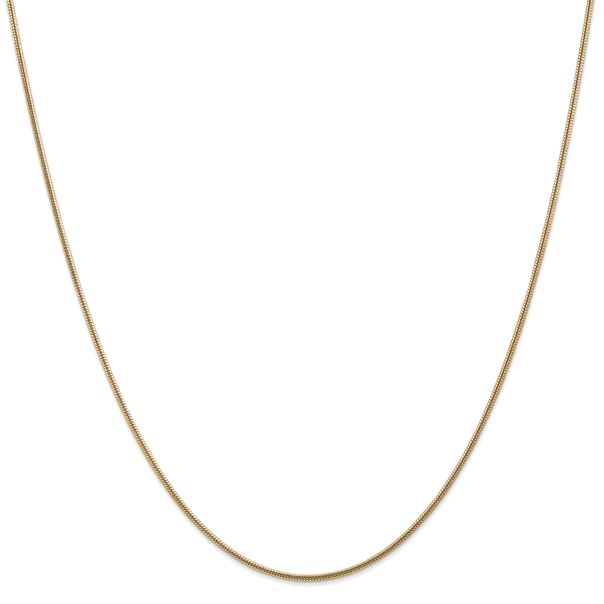 Unisex Gold Classics(tm) 1.6mm.14kt. Gold Round Snake Chain Necklace