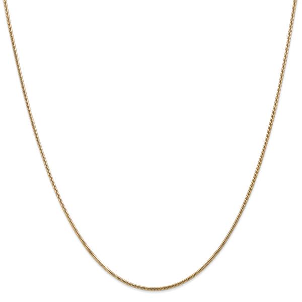 Unisex Gold Classics(tm) 1.6mm.14kt. Gold Round Snake Chain Necklace