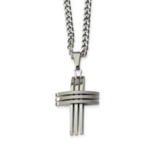 Mens Gentlemen's Classics(tm) Silver Stainless Steel Cross Necklace