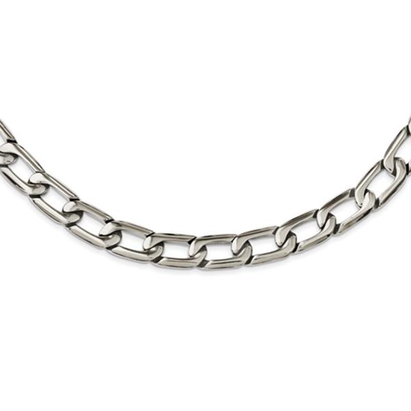 Mens Gentlemen's Classics(tm) Square Stainless Steel Link Necklace