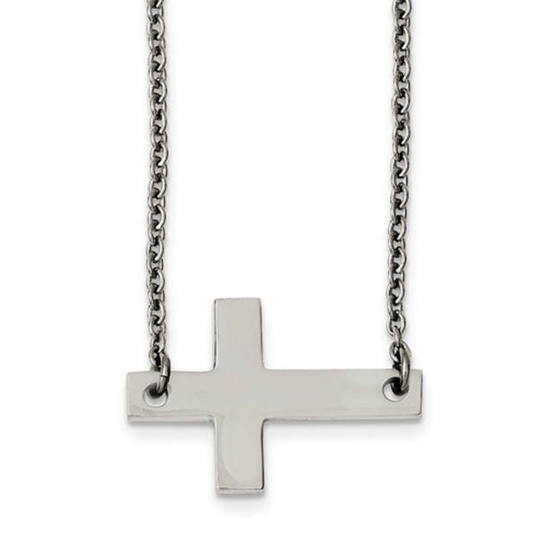 Mens Gentlemen's Classics(tm) Polished Sideways Cross Necklace