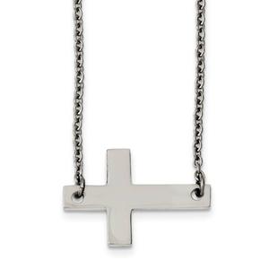 Mens Gentlemen's Classics(tm) Polished Sideways Cross Necklace