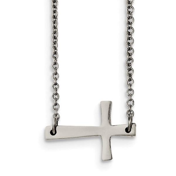Gold Classics(tm) Polished Sideways Cross Necklace