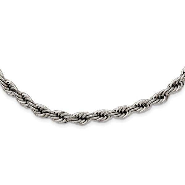 Mens Gentlemen's Classics(tm) Stainless Steel Polished Rope Necklace