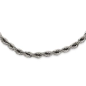 Mens Gentlemen's Classics(tm) Stainless Steel Polished Rope Necklace