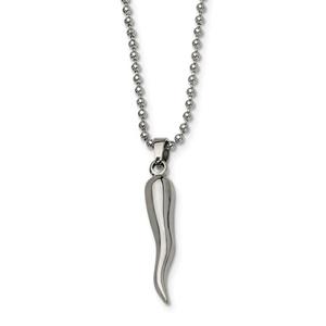 Mens Gentlemen's Classics(tm) Stainless Steel Italian Horn Necklace
