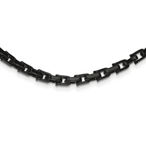 Mens Gentlemen's Classics(tm) 8mm Wide Black IP-Plated Link Necklace
